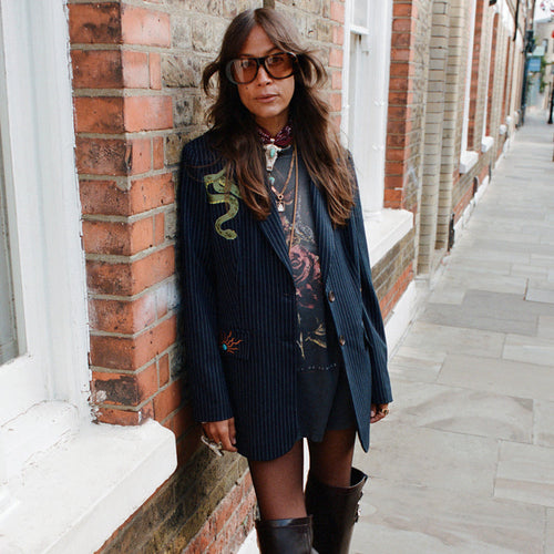 Navy Pinstripe Taylor Blazer Petite
