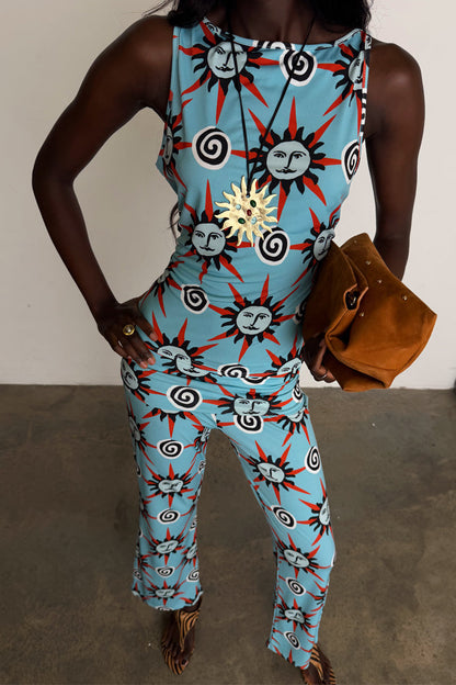 Blue Sun Foldover Trouser