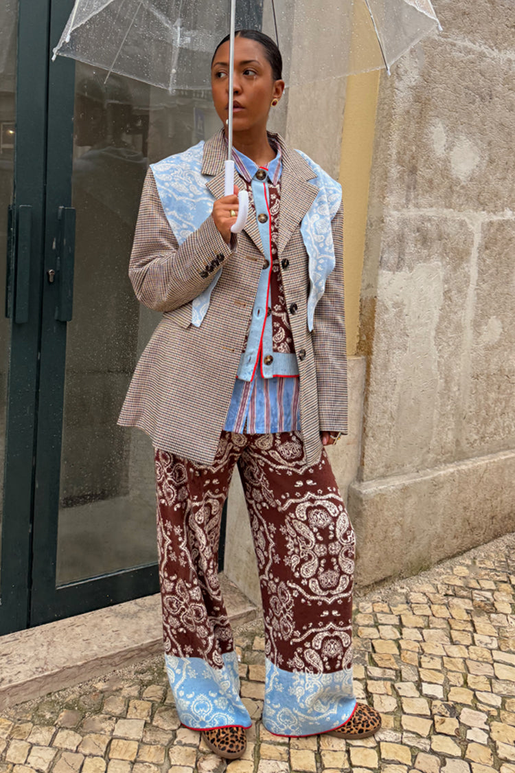 Chocolate Bandana Wide Leg Trousers