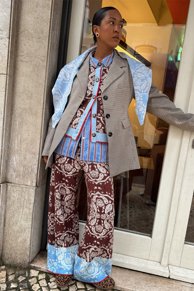Chocolate Bandana Wide Leg Trousers