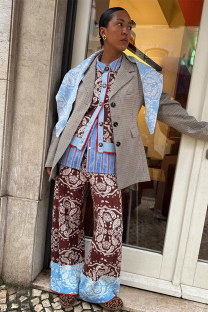 Chocolate Bandana Wide Leg Trousers