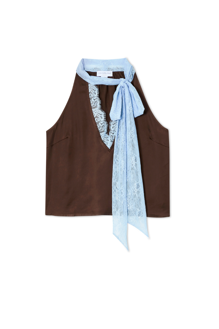 Chocolate Blue Lace Top