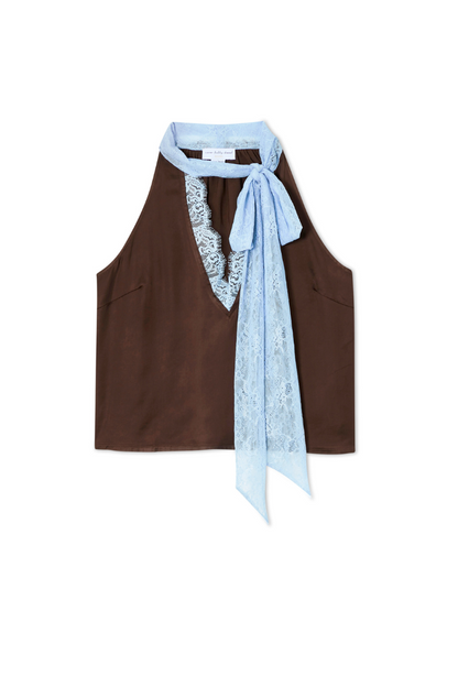 Chocolate Blue Lace Top