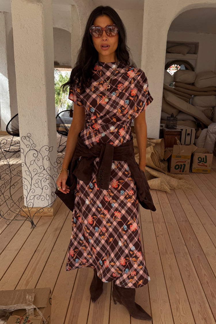 Check Floral Lottie Skirt
