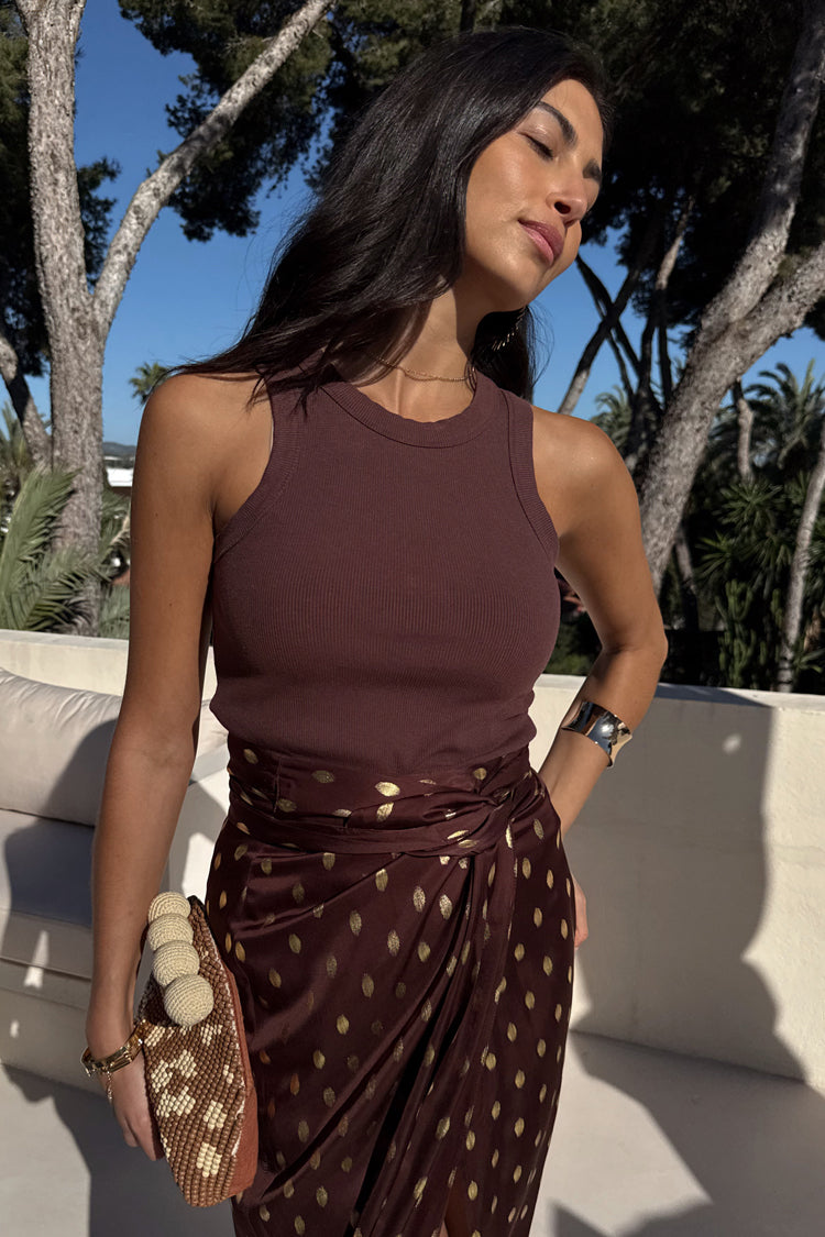 Chocolate Ribbed Tank