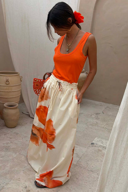 Coral Scoop Neck Rib Tank