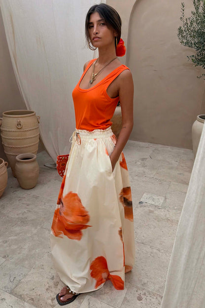 Coral Scoop Neck Rib Tank