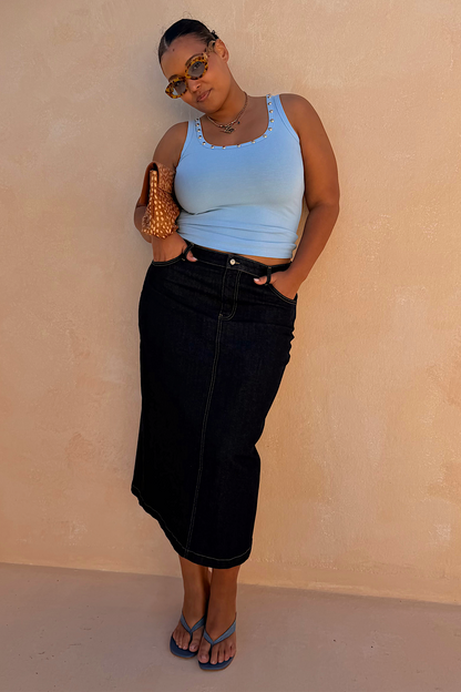 Denim Pencil Skirt