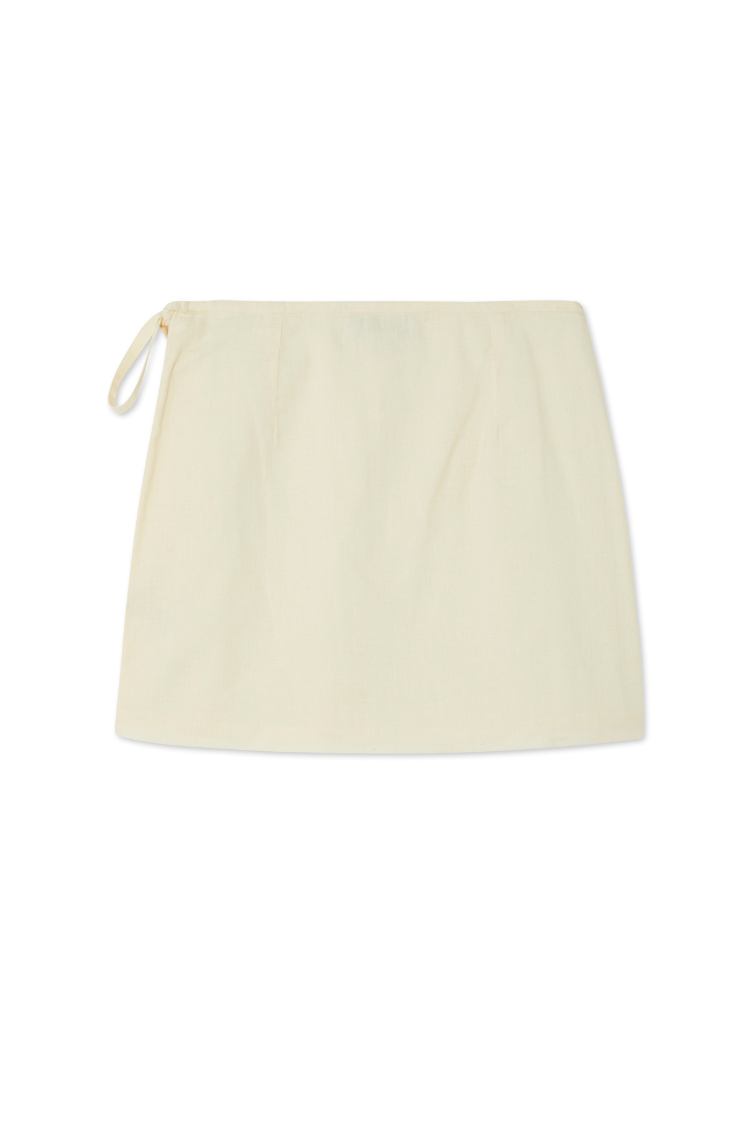 Cream Beaded Mirror Skirt