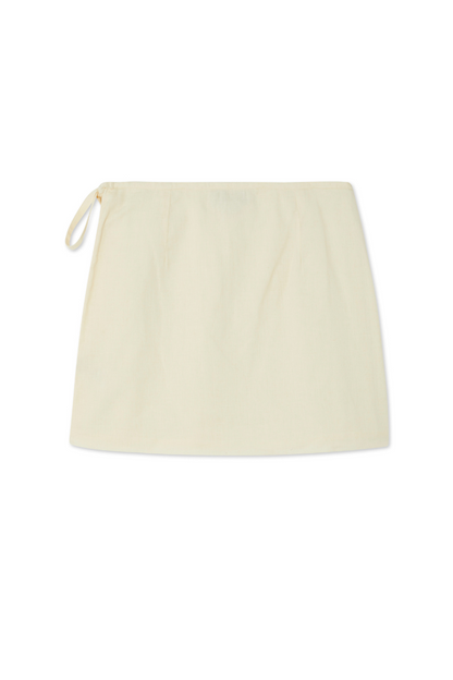 Cream Beaded Mirror Skirt