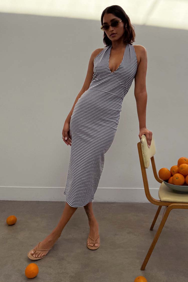 Gingham Halterneck Dress