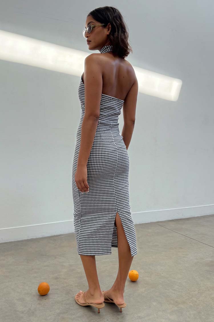 Gingham Halterneck Dress