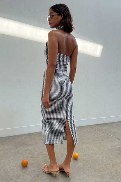Gingham Halterneck Dress