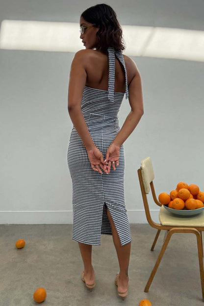 Gingham Halterneck Dress