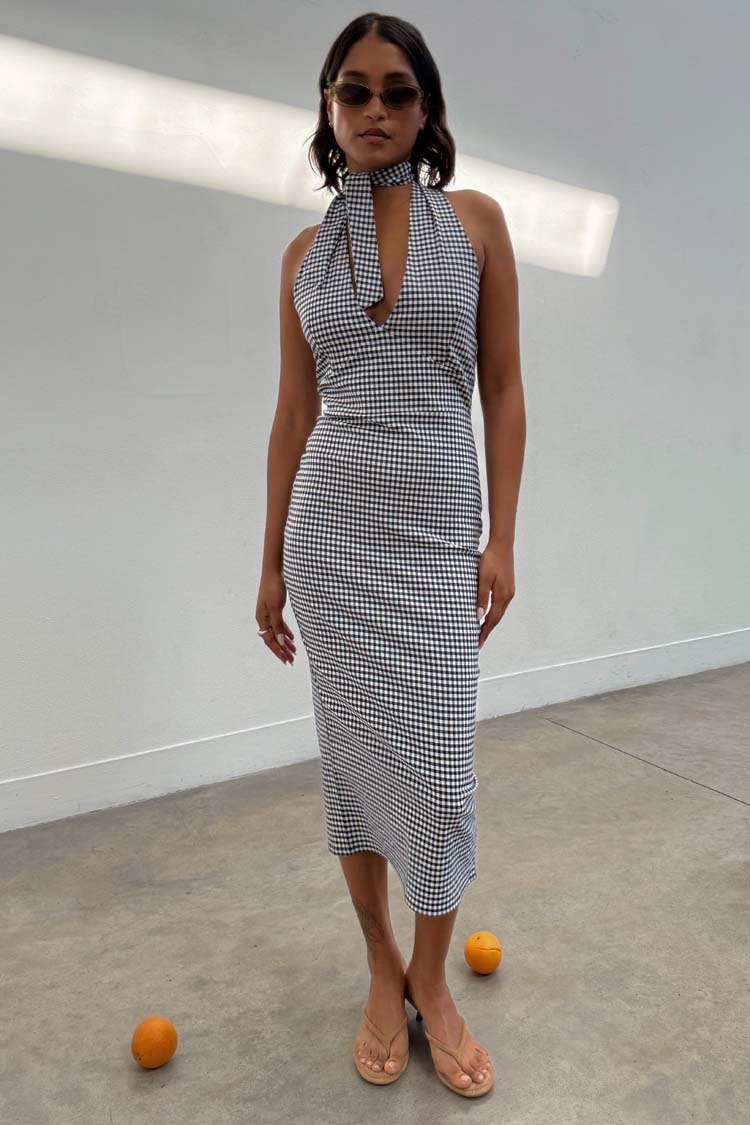 Gingham Halterneck Dress