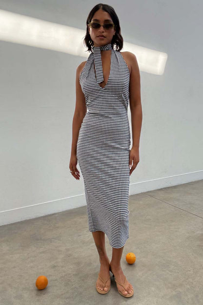 Gingham Halterneck Dress