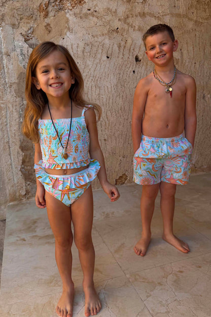 Girl's Starburst Crop Bikini Set
