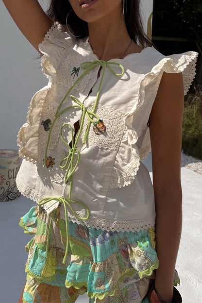 Cream Isla Tia Top