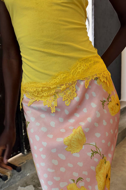 Yellow Lace Insert Top