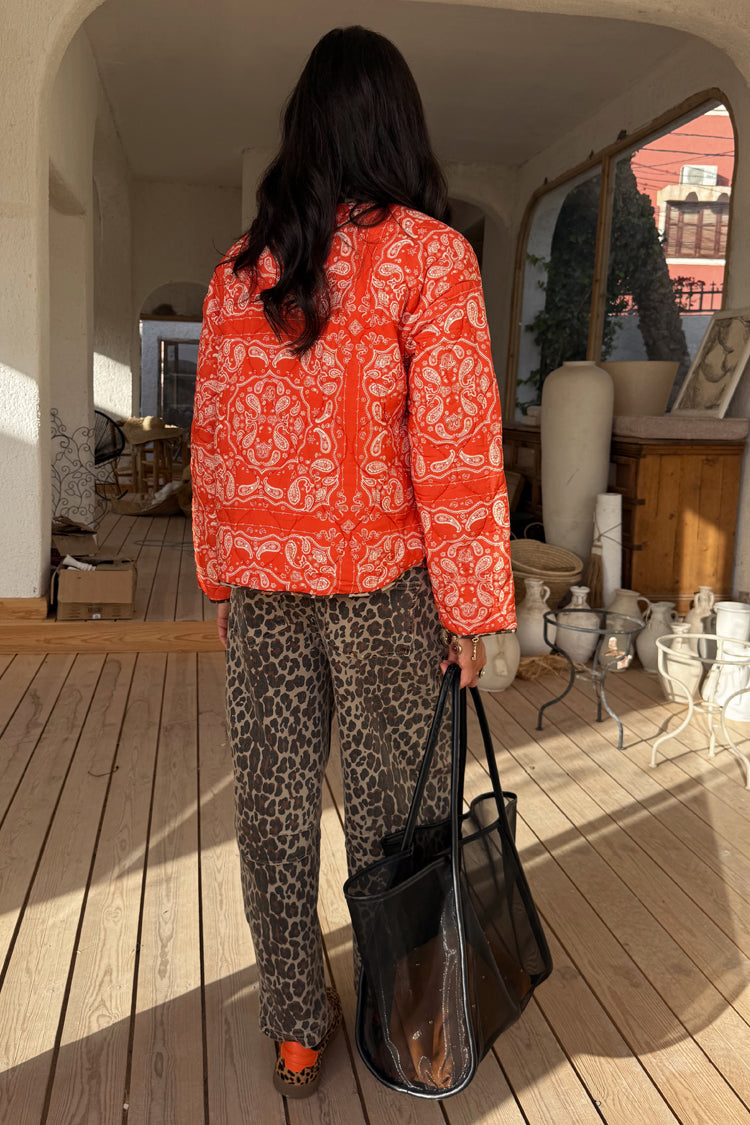 Leopard Barrel Jean