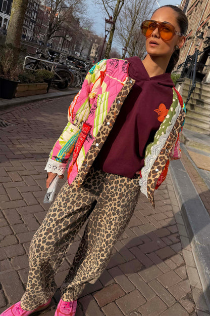 Leopard Barrel Jean