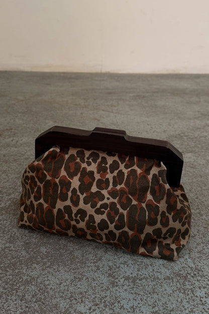 Lucia Leopard Denim Bag