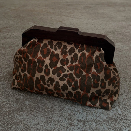 Lucia Leopard Denim Bag