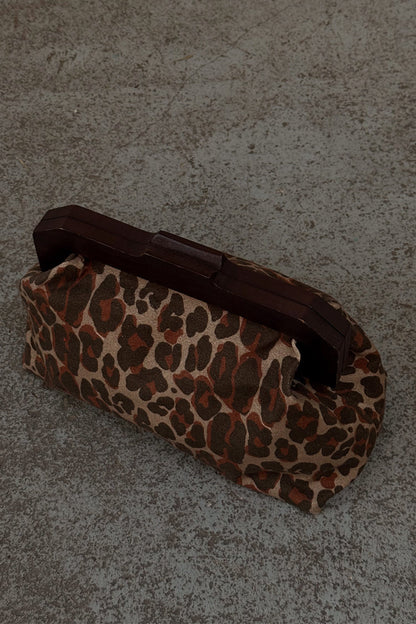Lucia Leopard Denim Bag