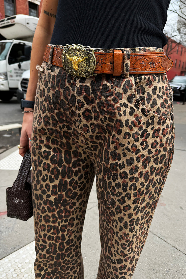 Leopard Lucia Scallop Detail Jeans