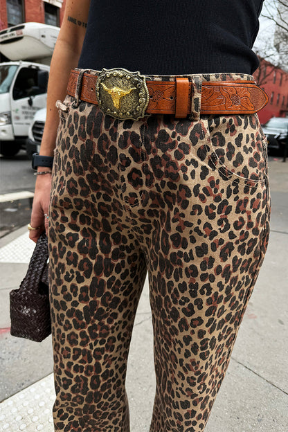 Leopard Lucia Scallop Detail Jeans