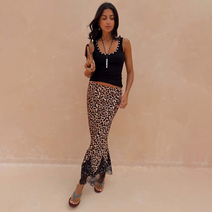 Leopard Lace Midi Maeva Skirt