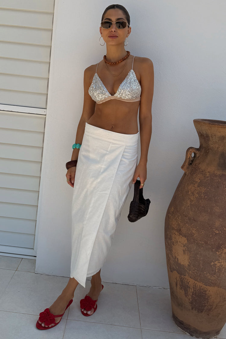 White Linen Jaspre Skirt