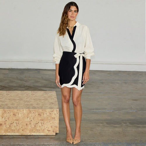Mono Scallop Mini Jaspre Skirt