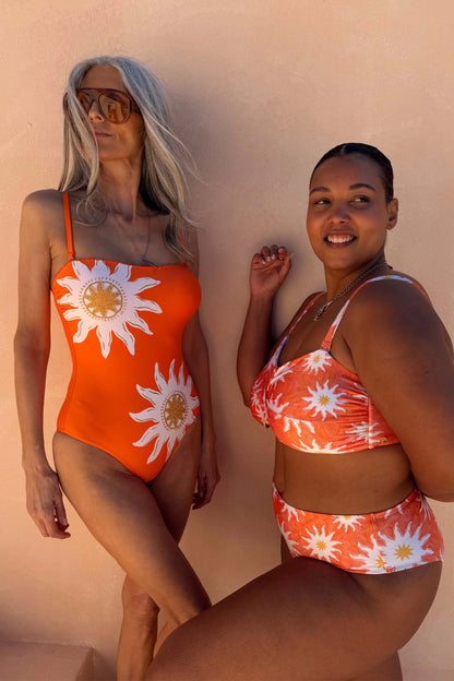 Orange Sun Bandeau Swimsuit