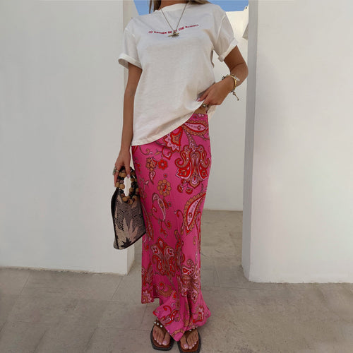 Pink Paisley Dorris Skirt
