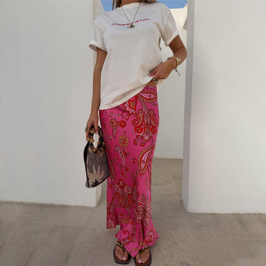 Pink Paisley Dorris Skirt