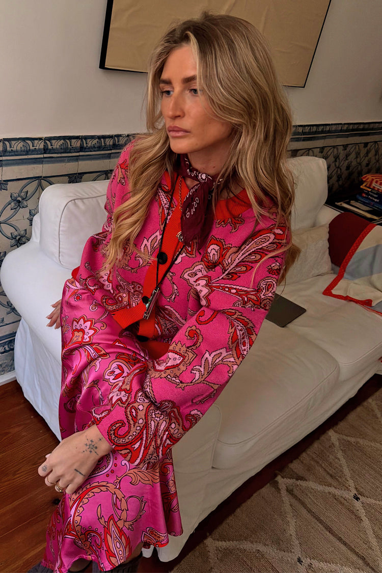 Pink Paisley Oslo Cardigan