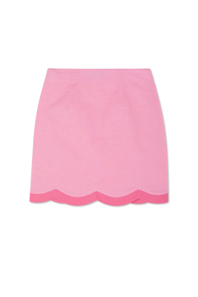 Pink Scallop Mini Jaspre Skirt