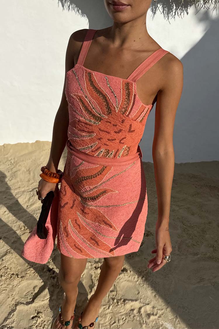 Pink Sol Beaded Top