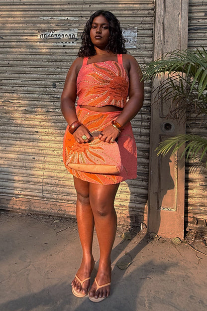 Pink Sol Beaded Top