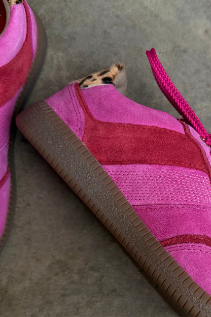 Pink and Red Leather Trainer