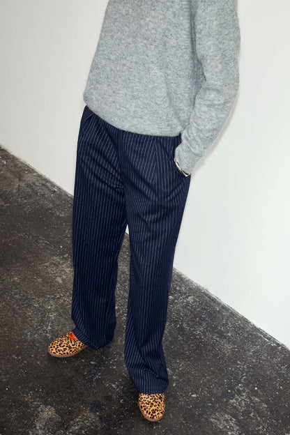Navy Pinstripe Arden Trousers