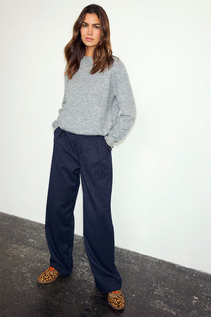 Navy Pinstripe Arden Trousers