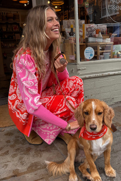Red Bandana Martha Cardigan