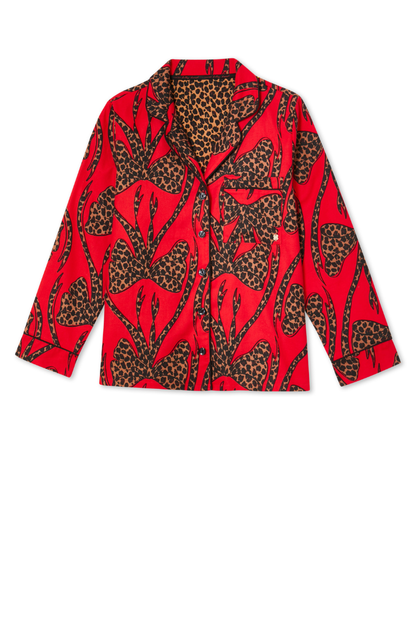 Kids Red Bow Cotton Button Through Pyjamas