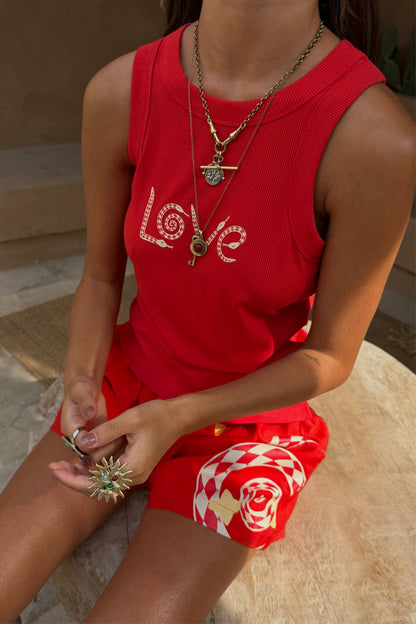 Red Snake Elissa Shorts