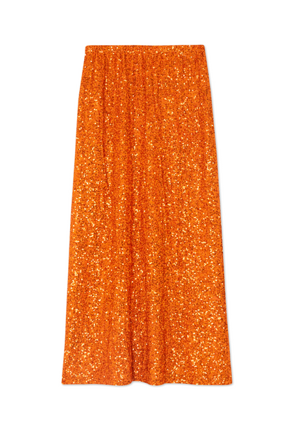 Orange Sequin Dorris Skirt