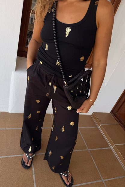 Black Shell Elissa Trousers Petite