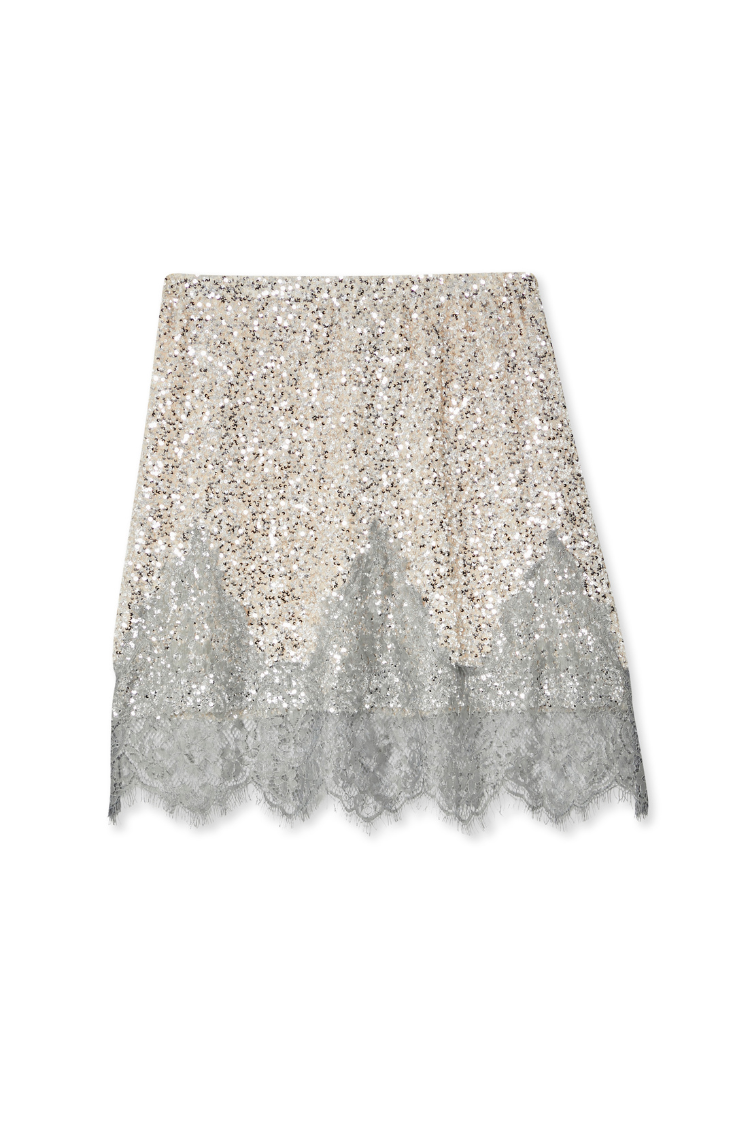 Silver Sequin Mini Maeva Skirt