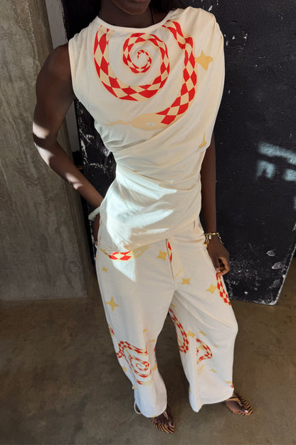 Snake Tie Side Trousers